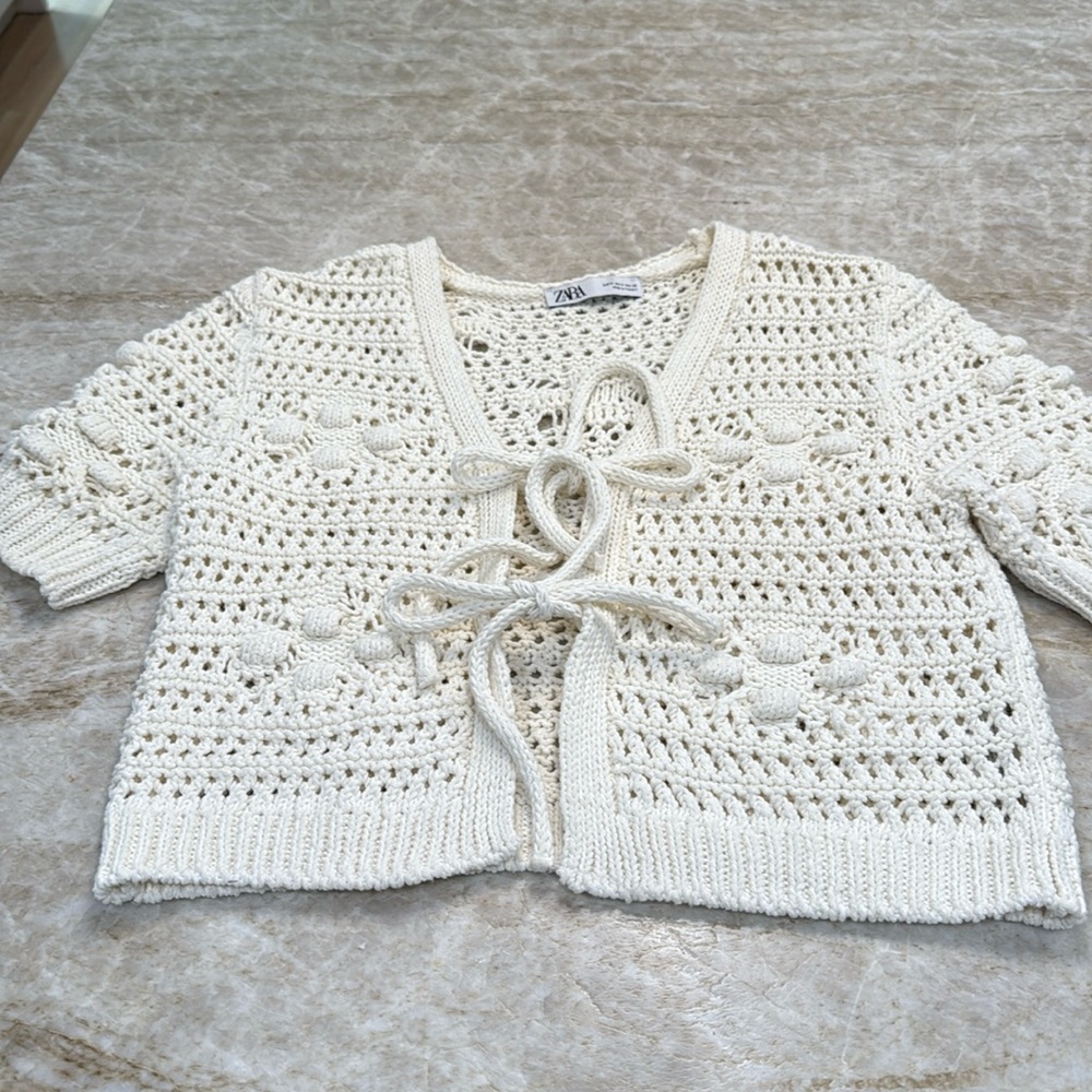 Zara front tie cardigan